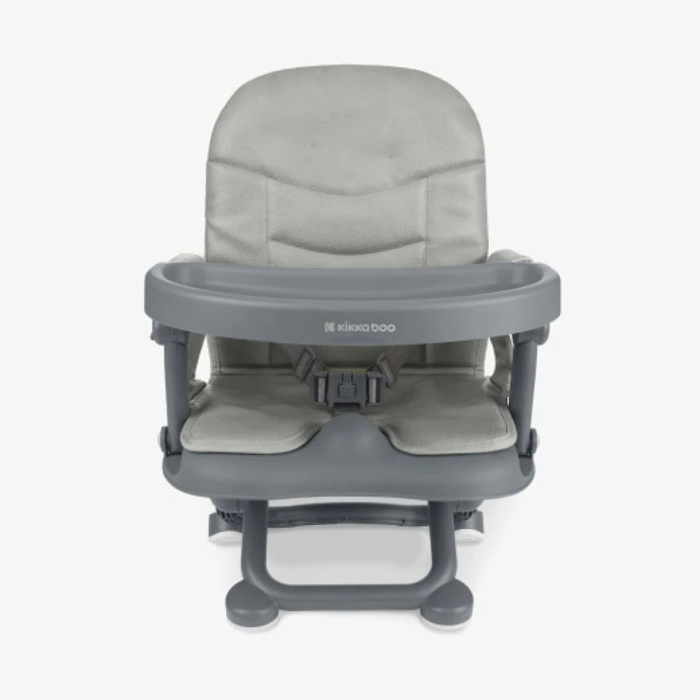 Silla de Comer Portátil para Bebé Kikkaboo Pappo – Adaptable a Silla de Comedor con Bandeja y Arnés – Gris