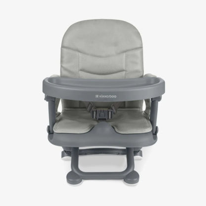 Silla de Comer Portátil para Bebé Kikkaboo Pappo – Adaptable a Silla de Comedor con Bandeja y Arnés – Gris