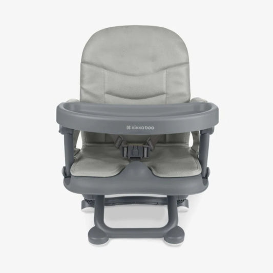 Silla de Comer Portátil para Bebé Kikkaboo Pappo – Adaptable a Silla de Comedor con Bandeja y Arnés – Gris