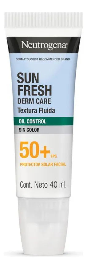 Protector Solar Neutrogena Sun Fresh 50+ Oil Control Derm Care Sin Color 40ml