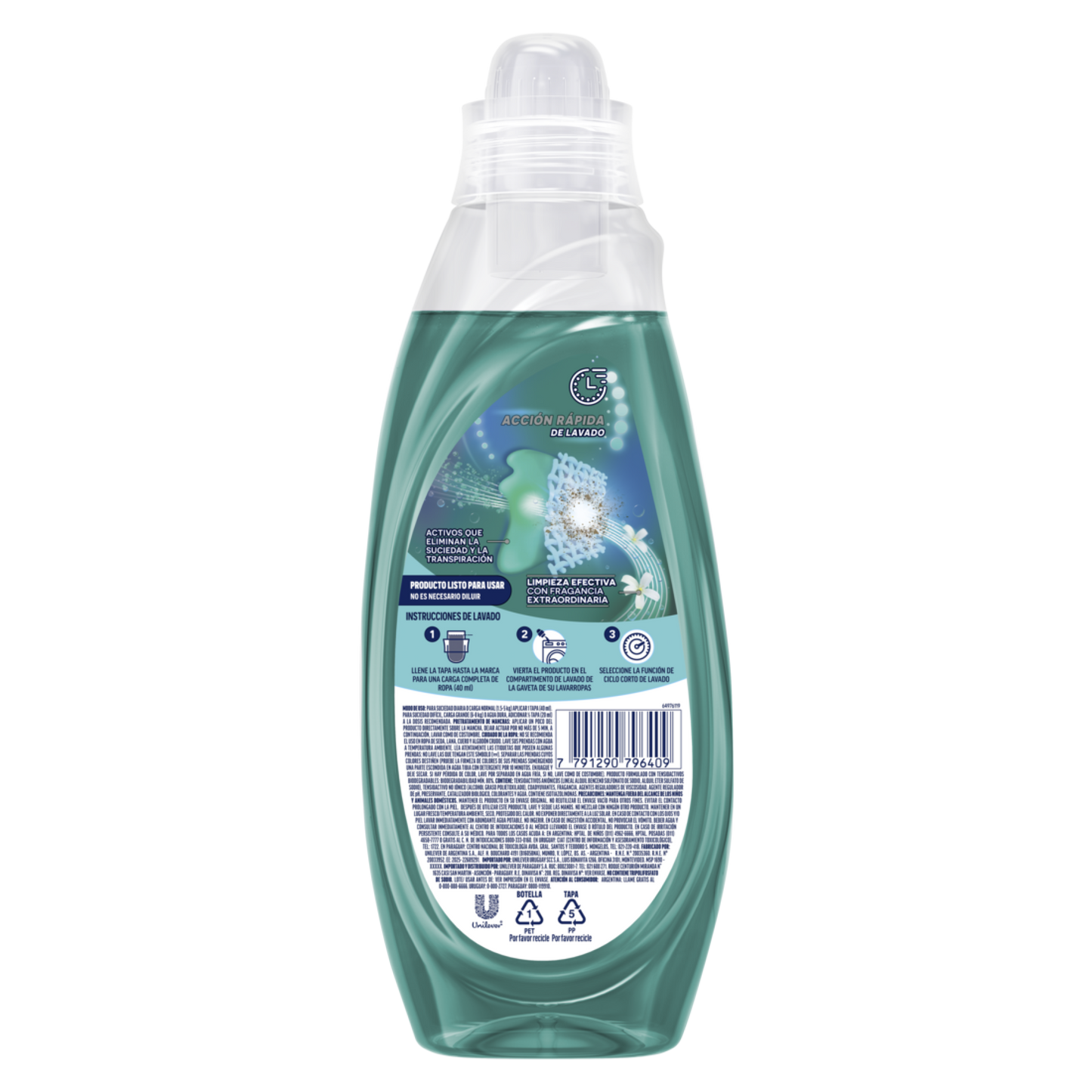 Jabón Líquido Concentrado SKIP Limpieza Activa Ciclos Cortos 800 ml