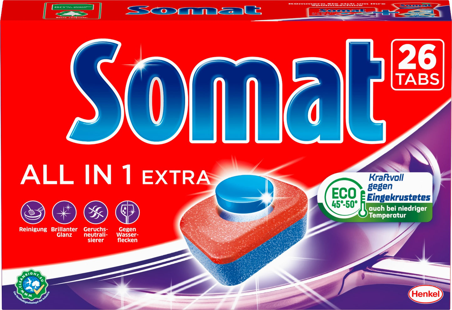 Tabletas para Lavavajilla Somat 26 Unidades