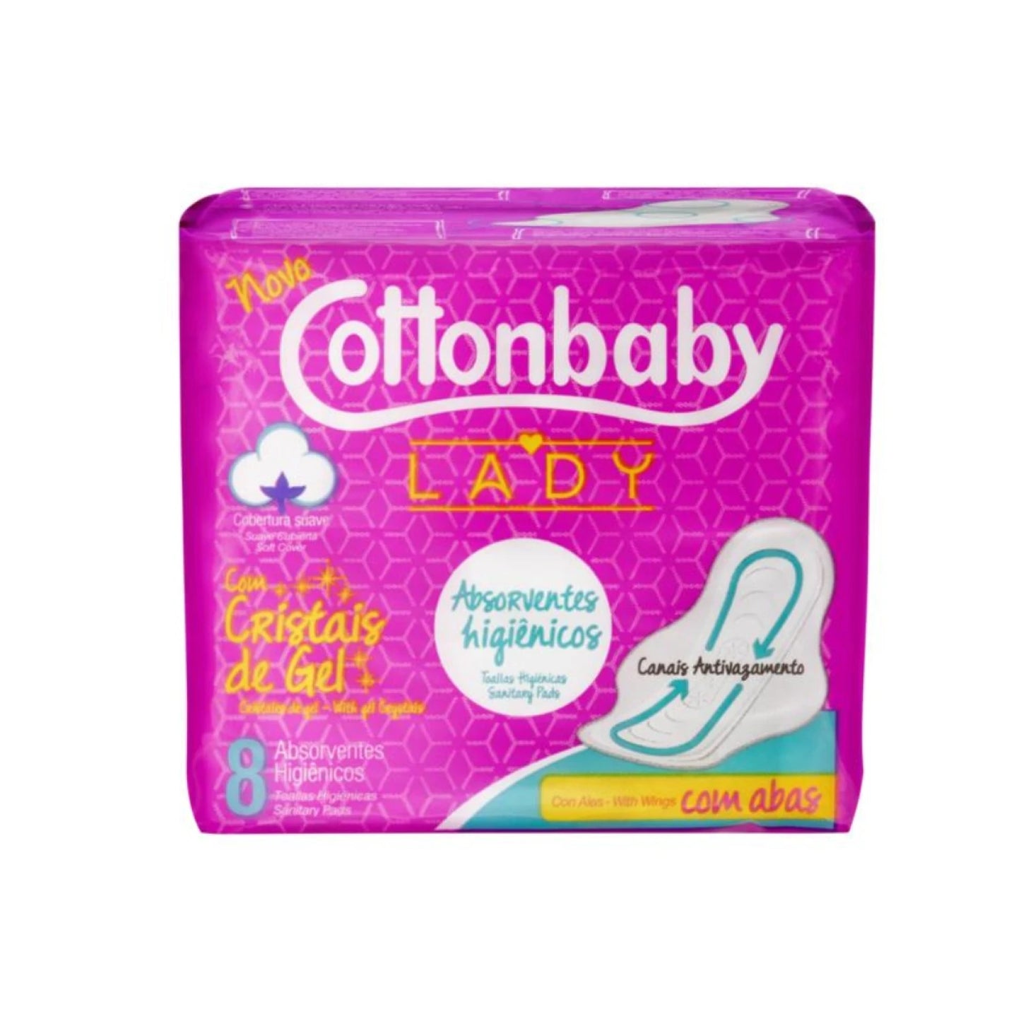 Toallitas Femeninas Cottonbaby Lady con Alas x 8 unidades