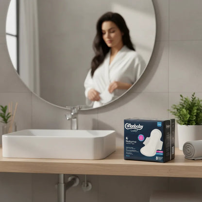 Toallas Femeninas Nocturnas Con Alas CottonBaby - 8 Unidades