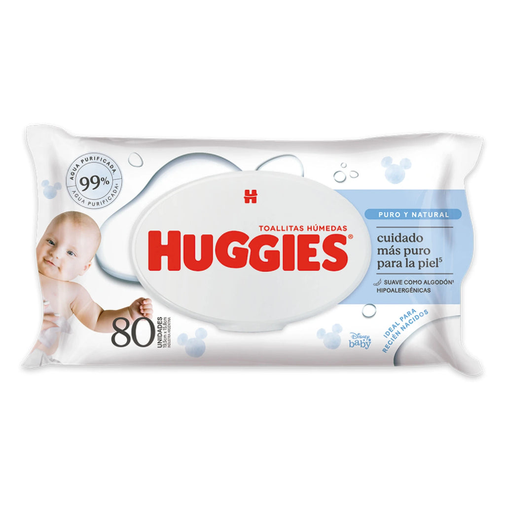Toallitas Húmedas Huggies 99% Agua - 80 Unidades