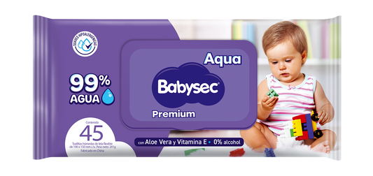 Toallitas Premium 99% Agua - 45 Unidades