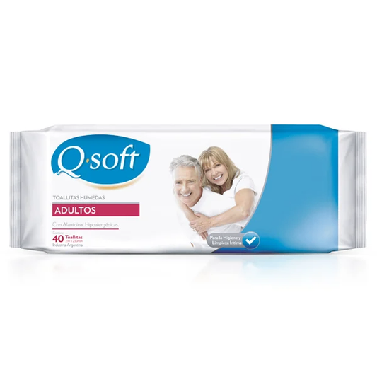 Toallitas Húmedas Adultos Qsoft - 40 Unidades