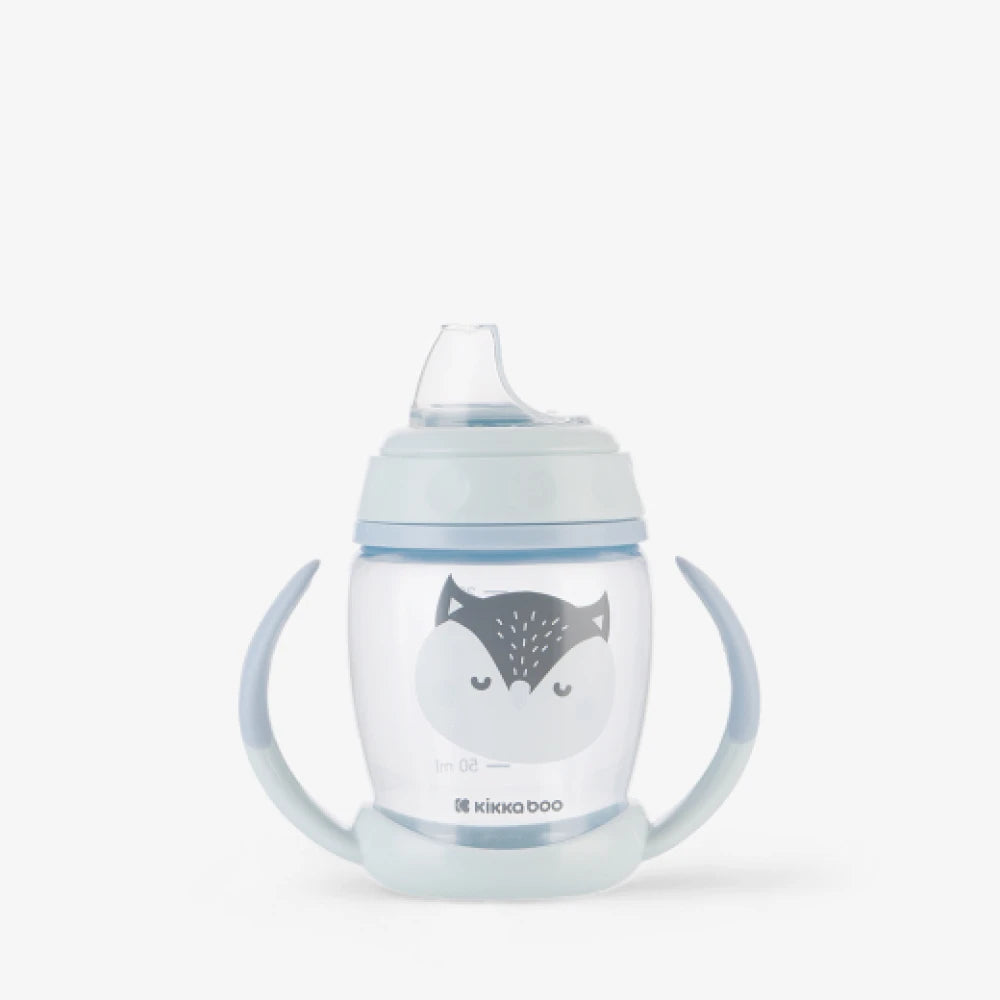 Vaso Con Boquilla de Entrenamiento silicona - Celeste 6m+ Kikkaboo