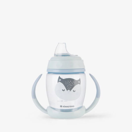 Vaso Con Boquilla de Entrenamiento silicona - Celeste 6m+ Kikkaboo
