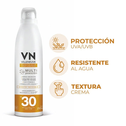 Protector Solar Villeneuve Spray FPS 30 – 250 ml