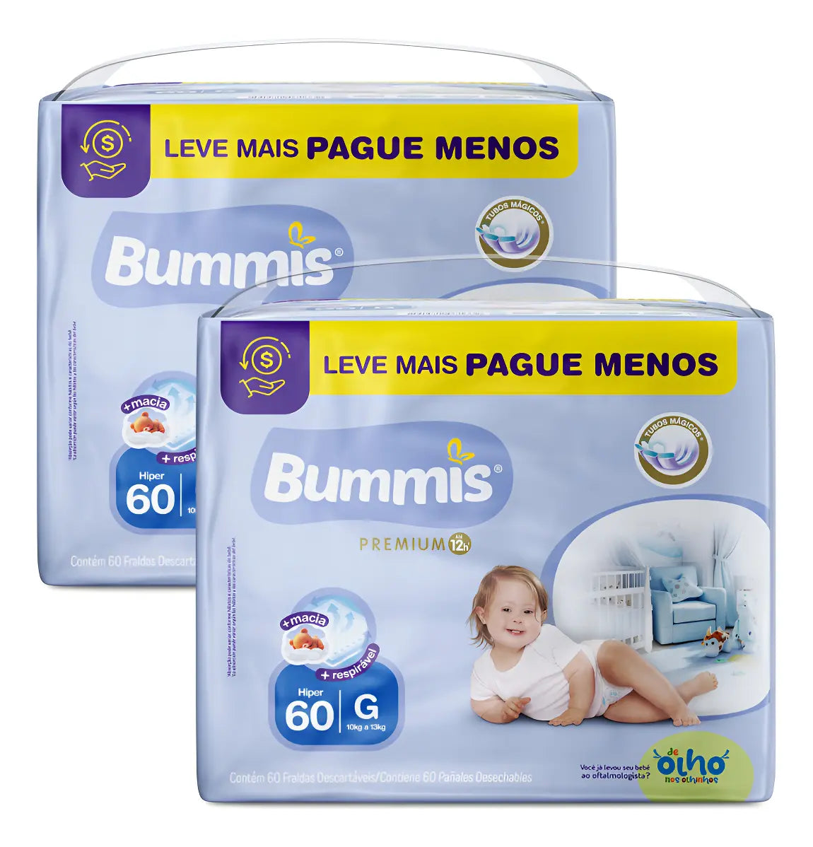 Pack Ahorro Bummis Talle G x2 Paquetes - 120 Pañales