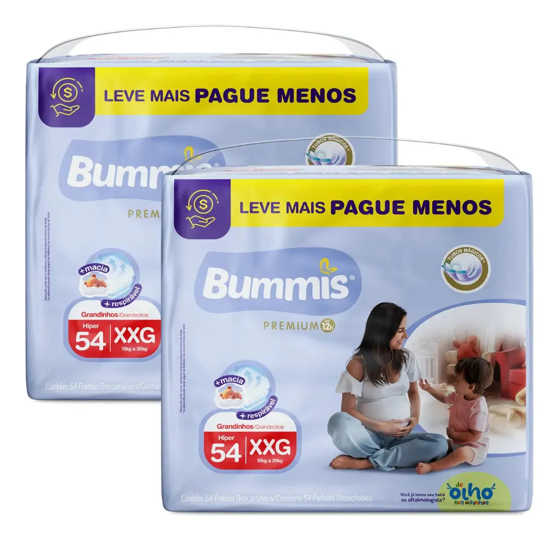 Pack Ahorro Bummis Talle XXG x2 Paquetes - 108 Pañales
